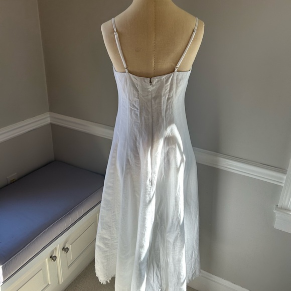 NWT J.Crew linen white A-line midi dress - Picture 4 of 6